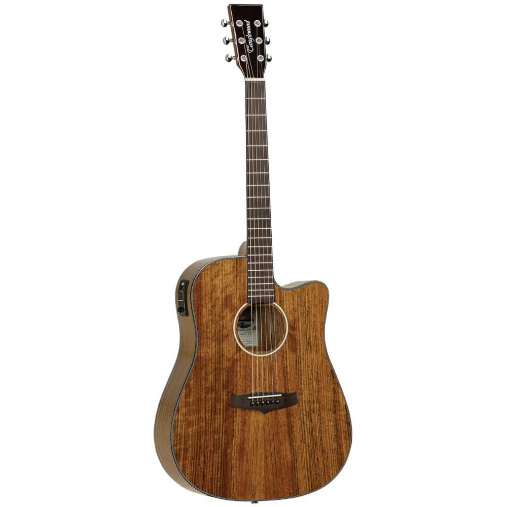 Tanglewood TW28CEXOV Winterleaf Exotic Dreadnought Acoustic Guitar with Pickup - Natural Gloss Ovangkol - Image 4