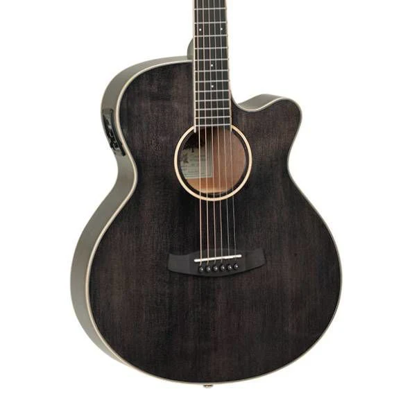Tanglewood TW4BS Winterleaf Super Folk Acoustic Guitar in Black Shadow Gloss with Pickup - Image 3
