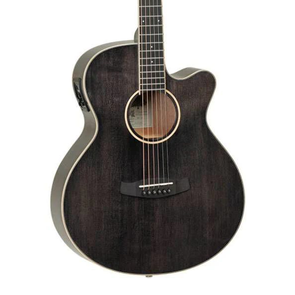Tanglewood TW4BS Winterleaf Super Folk Acoustic Guitar in Black Shadow Gloss with Pickup - Image 4