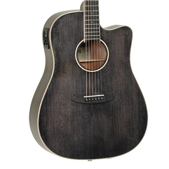 Tanglewood TW5BS Winterleaf Series Dreadnought Acoustic Guitar Cutaway with Pickup in Black Shadow Gloss - Image 6