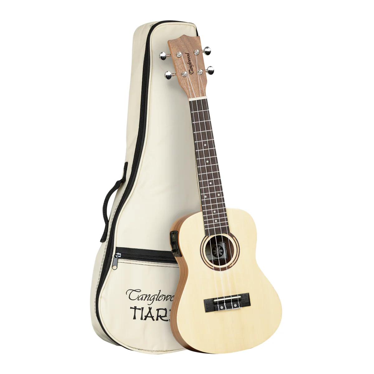 Tanglewood TWT9EB Tiare Concert Ukulele with Pickup and Gig Bag - Spruce and Koa - Image 3