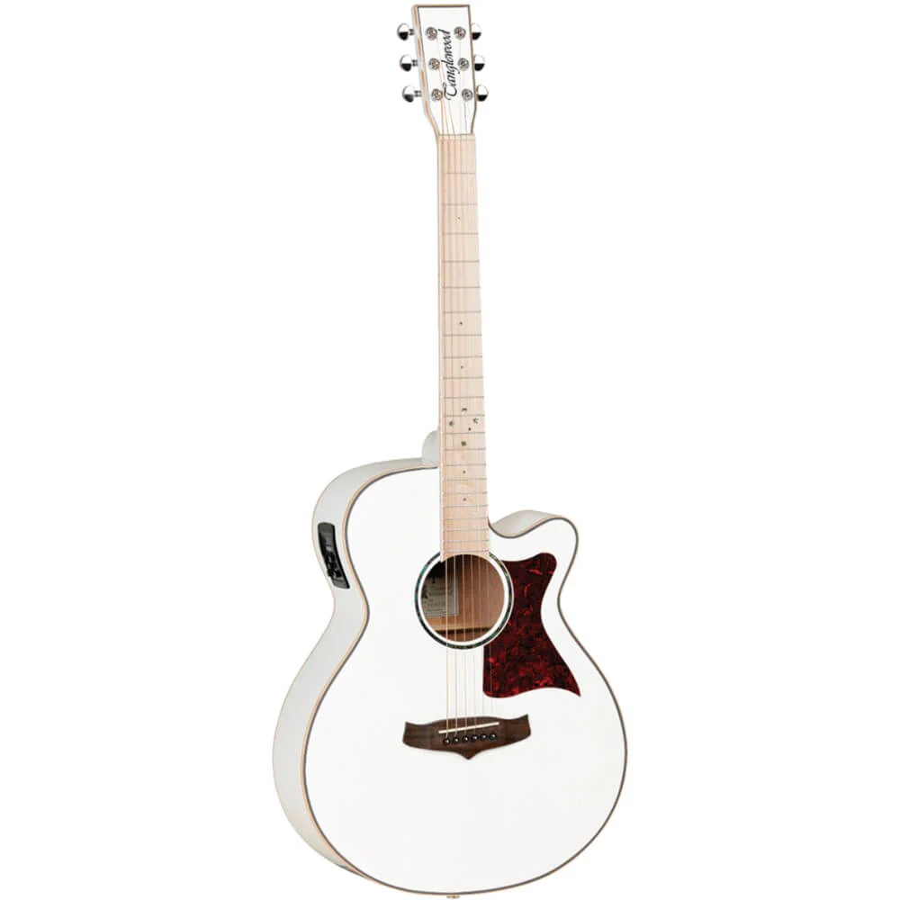 Tanglewood Winterleaf Blonde TW4BLW Superfolk Cutaway Acoustic Guitar with Pickup - White Gloss - Image 5