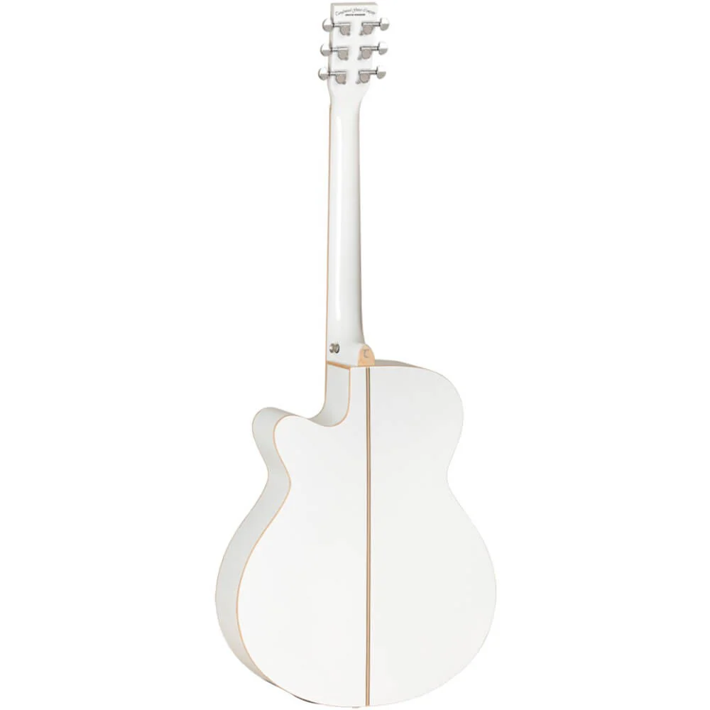 Tanglewood Winterleaf Blonde TW4BLW Superfolk Cutaway Acoustic Guitar with Pickup - White Gloss - Image 6