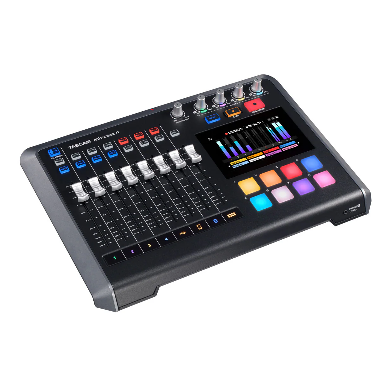 Tascam Mixcast 4 Podcast Mixer with Recorder and USB Interface - Image 3