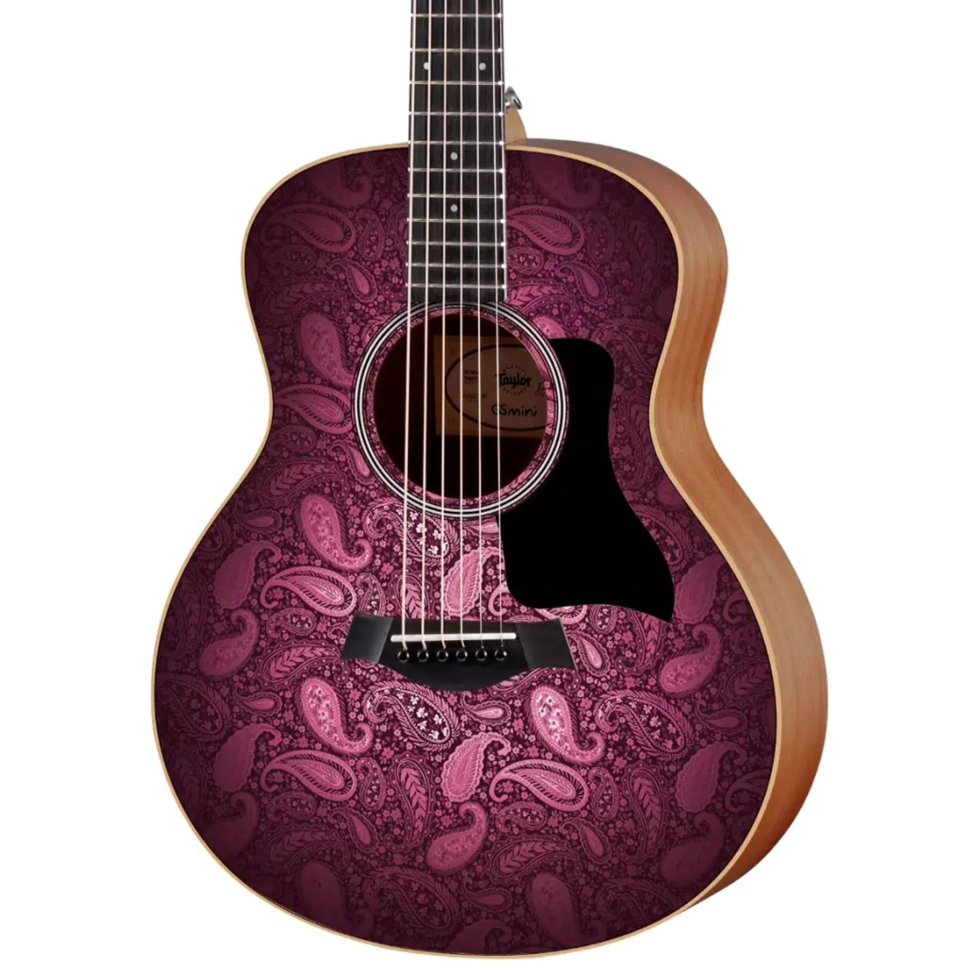 Taylor GS Mini-e Special Edition Acoustic Guitar - Fuchsia Pink Paisley - Image 3