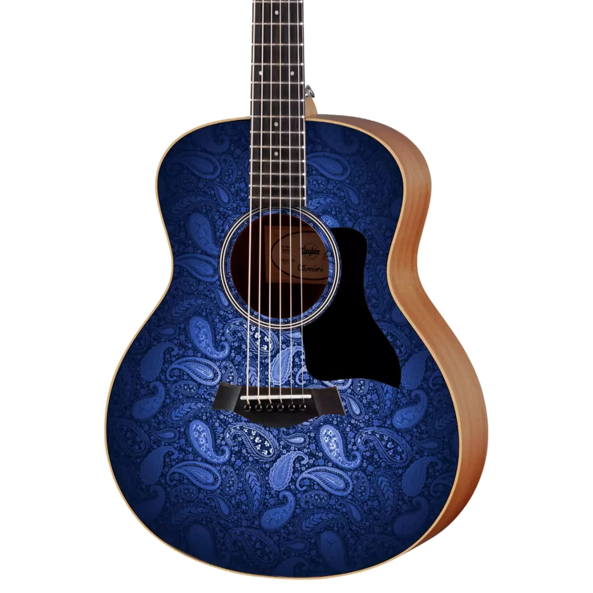 Taylor GS Mini-e Special Edition Acoustic Guitar - Moonrise Blue Paisley - Image 3