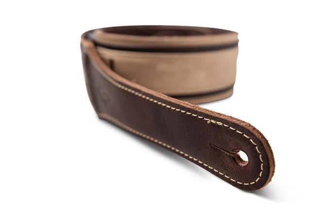 Taylor Reflections 2.5 Leather Guitar Strap - Light Spruce / Ebony - Image 2