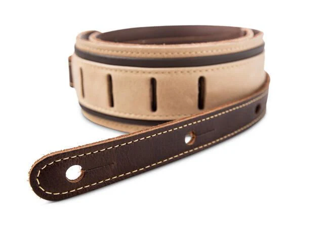 Taylor Reflections 2.5 Leather Guitar Strap - Light Spruce / Ebony - Image 3