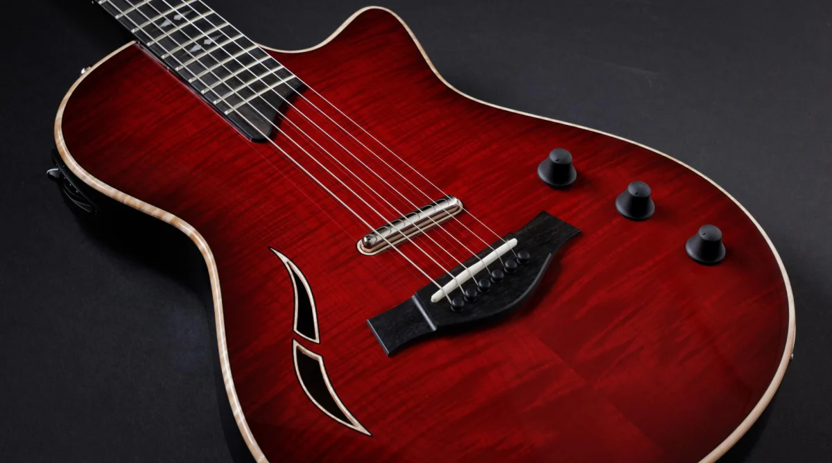 Taylor T5z Pro Hybrid Electric Acoustic Guitar in  Cayenne Red - Image 3
