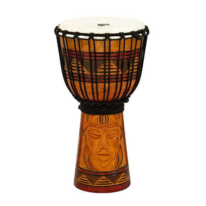 Toca 8 Inch Rope Tuned Djembe Tribal Mask - Image 2