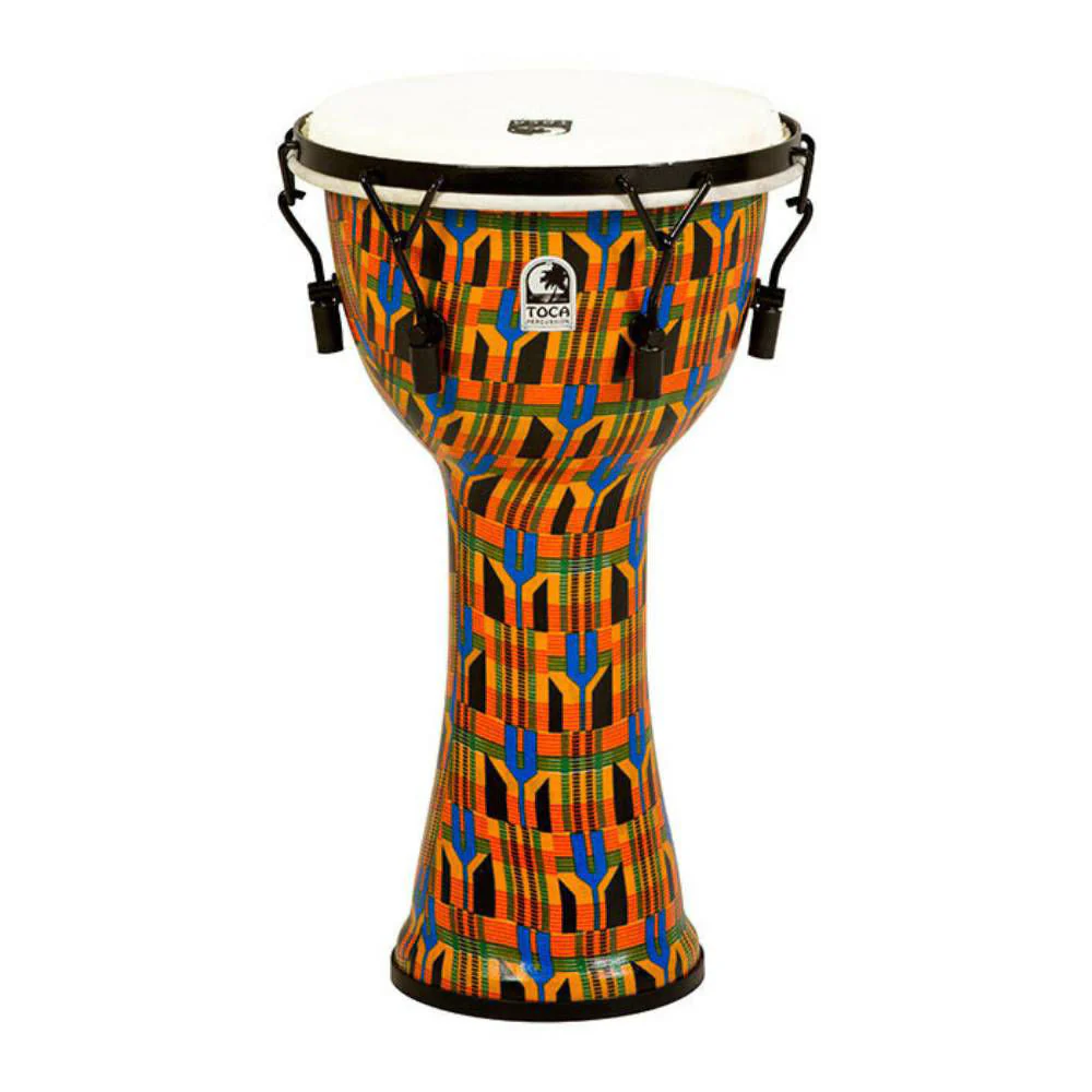 Toca Freestyle 2 Series Mechanically Tuned Djembe 10 in Kente Cloth - Image 2