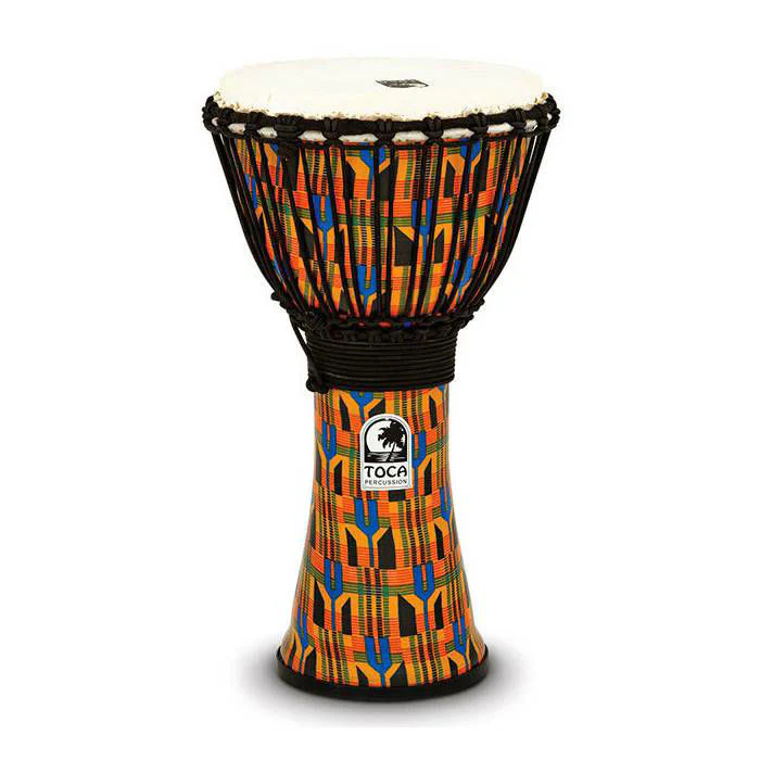 Toca Freestyle 2 Series Rope Tuned Djembe 10 in Kente Cloth - Image 2