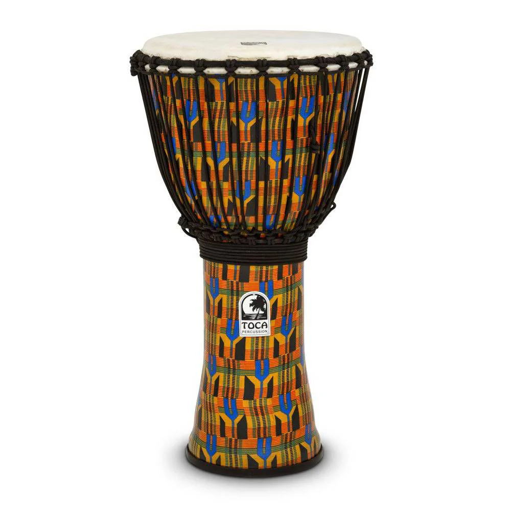 Toca Freestyle 2 Series Rope Tuned Djembe 12 in Kente Cloth - Image 2