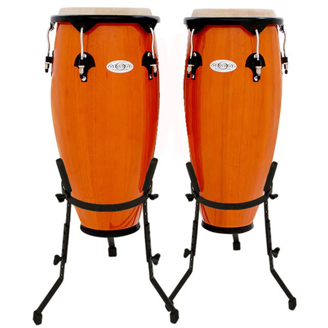 Toca Percussion 10 & 11inch Synergy Series Wooden Conga Set in Amber - Image 2