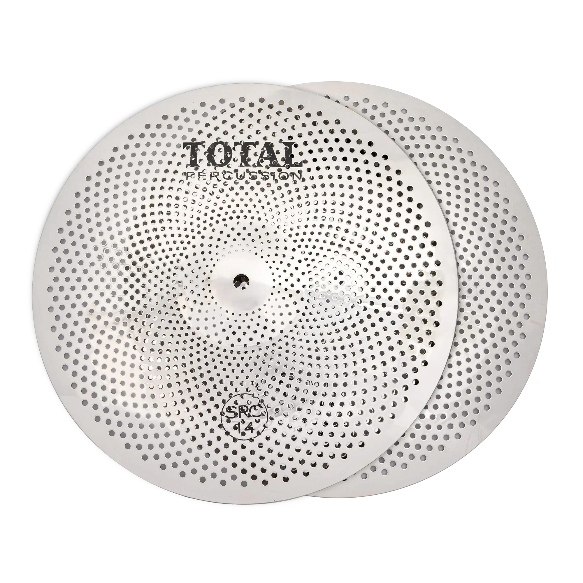 Total Percussion 14 Inch Sound Reduction Hi Hat Pair in Silver - Image 2