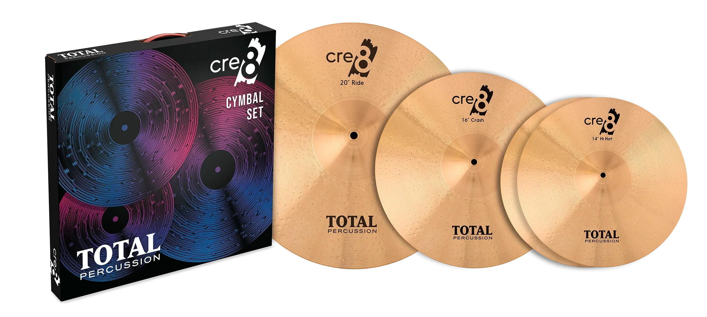 Total Percussion CRE8 Series Cymbals - BOX SET including Cymbal Bag