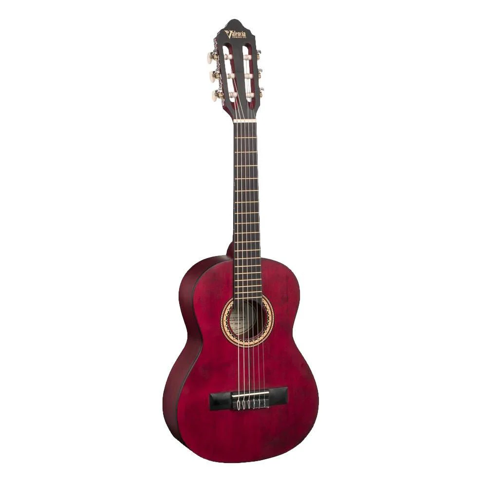 Valencia 200 Series ¬º Classical Guitar - Transparent Wine Red - Image 2