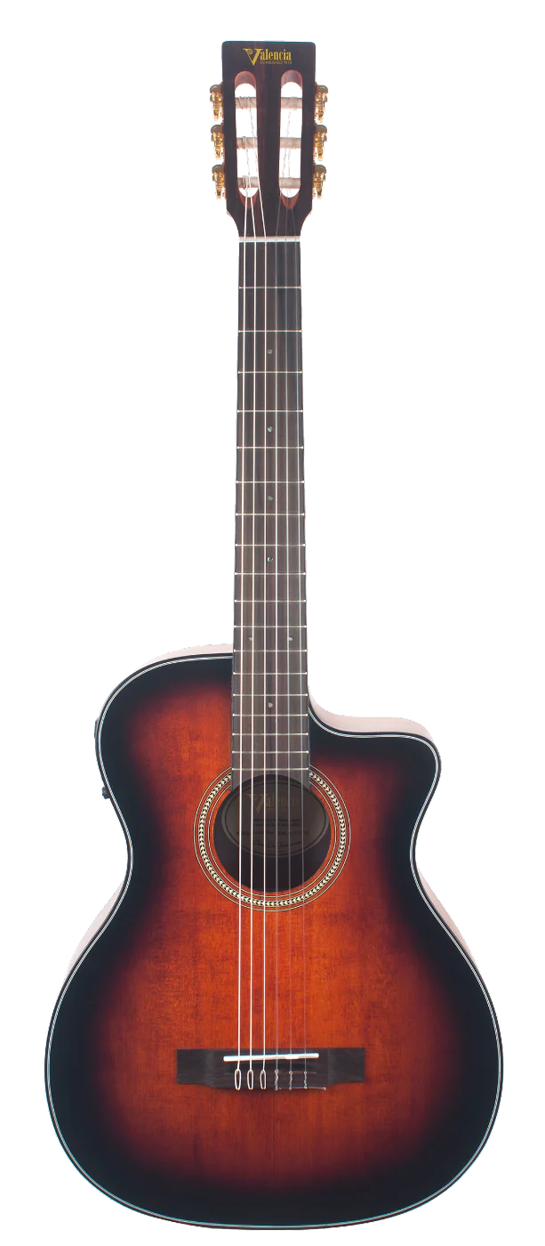 Valencia VA434CECSB Full Size Classical Guitar - PU - Classic Snburst Satin - Image 10