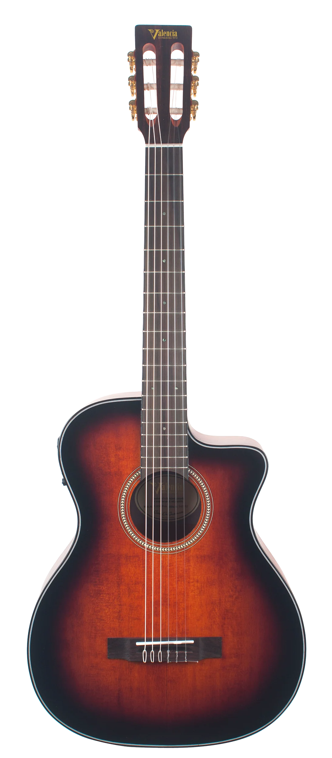 Valencia VA434CECSB Full Size Classical Guitar - PU - Classic Snburst Satin - Image 2