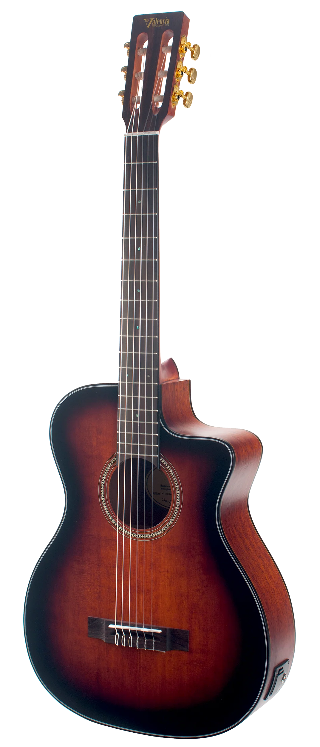 Valencia VA434CECSB Full Size Classical Guitar - PU - Classic Snburst Satin - Image 3