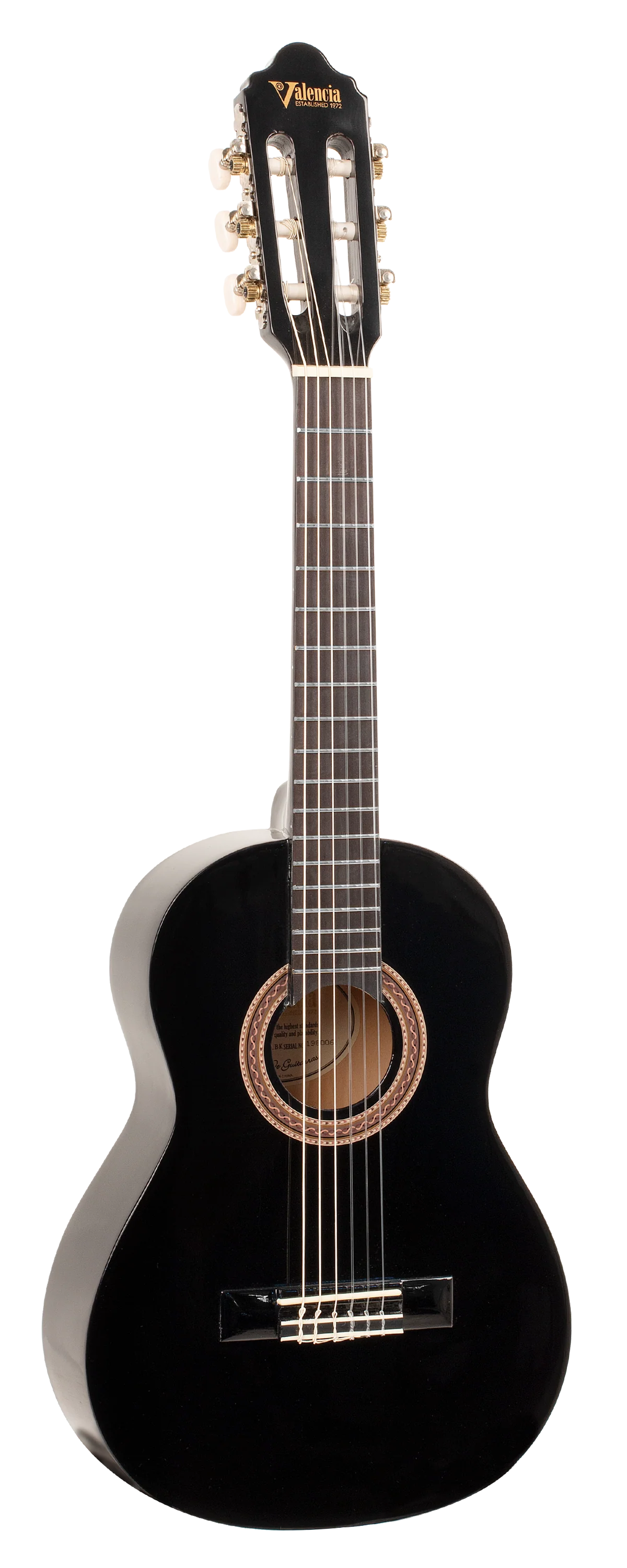 Valencia VC101BK 1/4 Size Classical Guitar - Black - Image 4