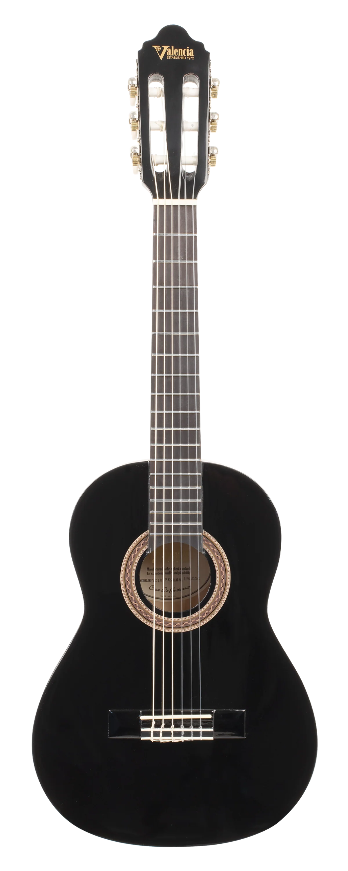 Valencia VC101BK 1/4 Size Classical Guitar - Black - Image 5
