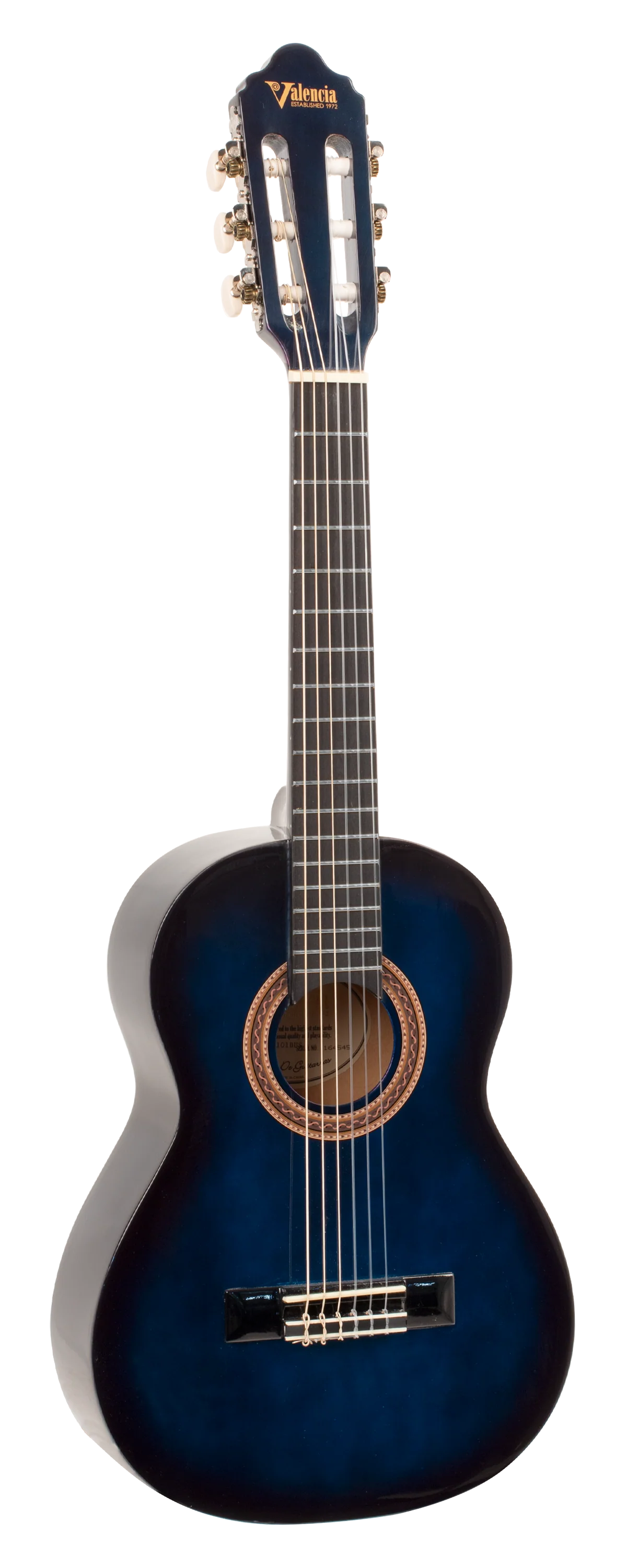 Valencia VC101BUS 1/4 Size Classical Guitar - Blue Sunburst