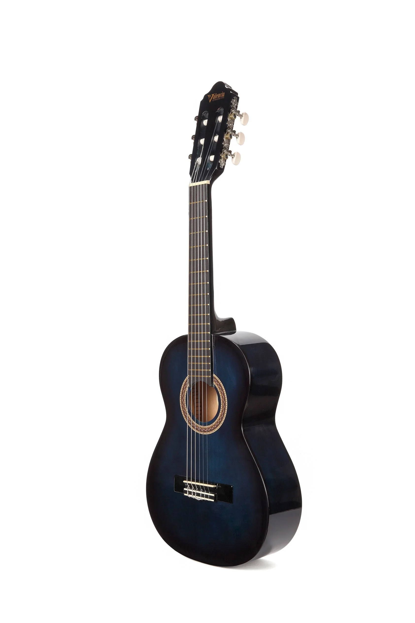 Valencia VC101BUS 1/4 Size Classical Guitar - Blue Sunburst - Image 3