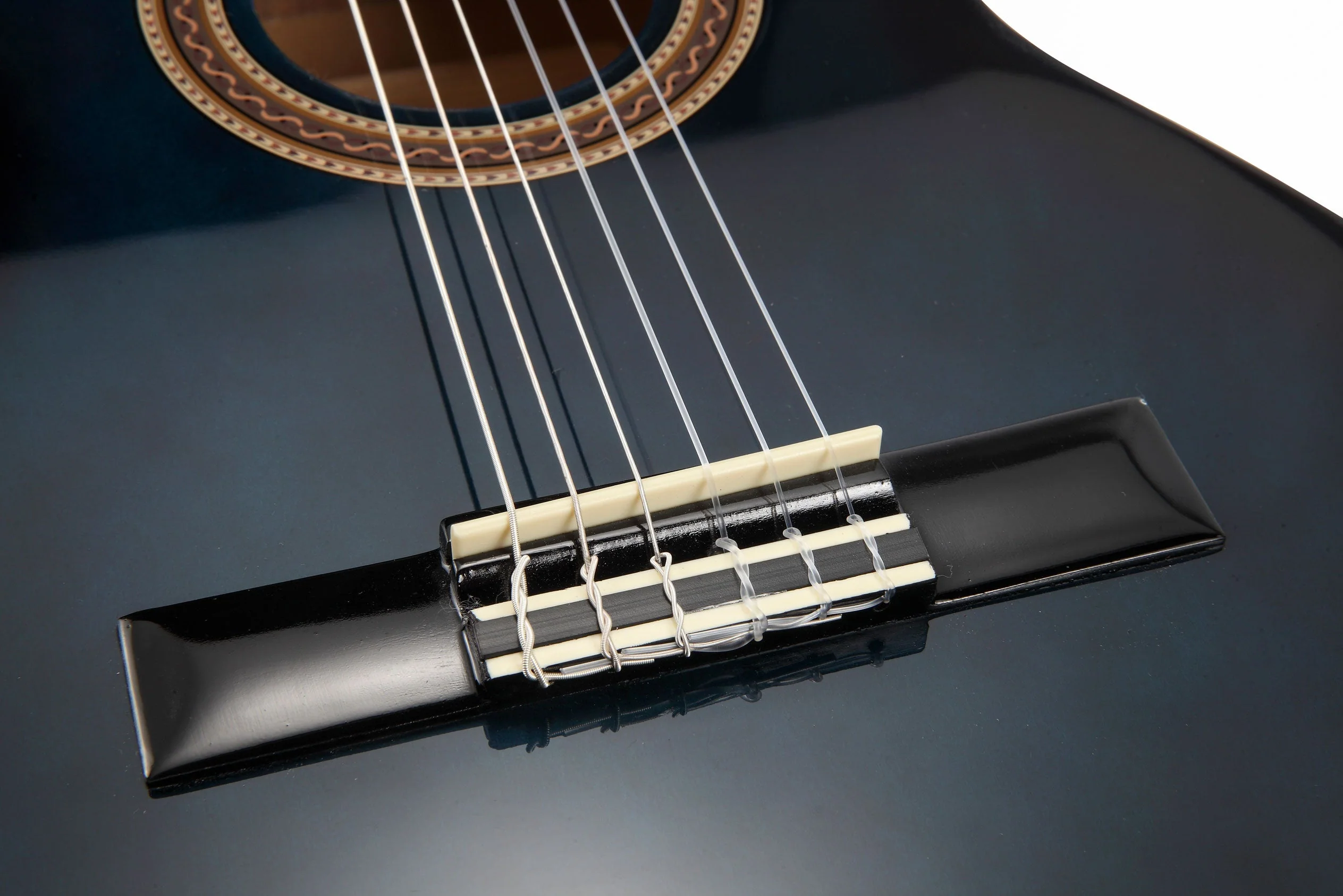 Valencia VC102BUS 1/2 Size Classical Guitar - Blue Sunburst - Image 10