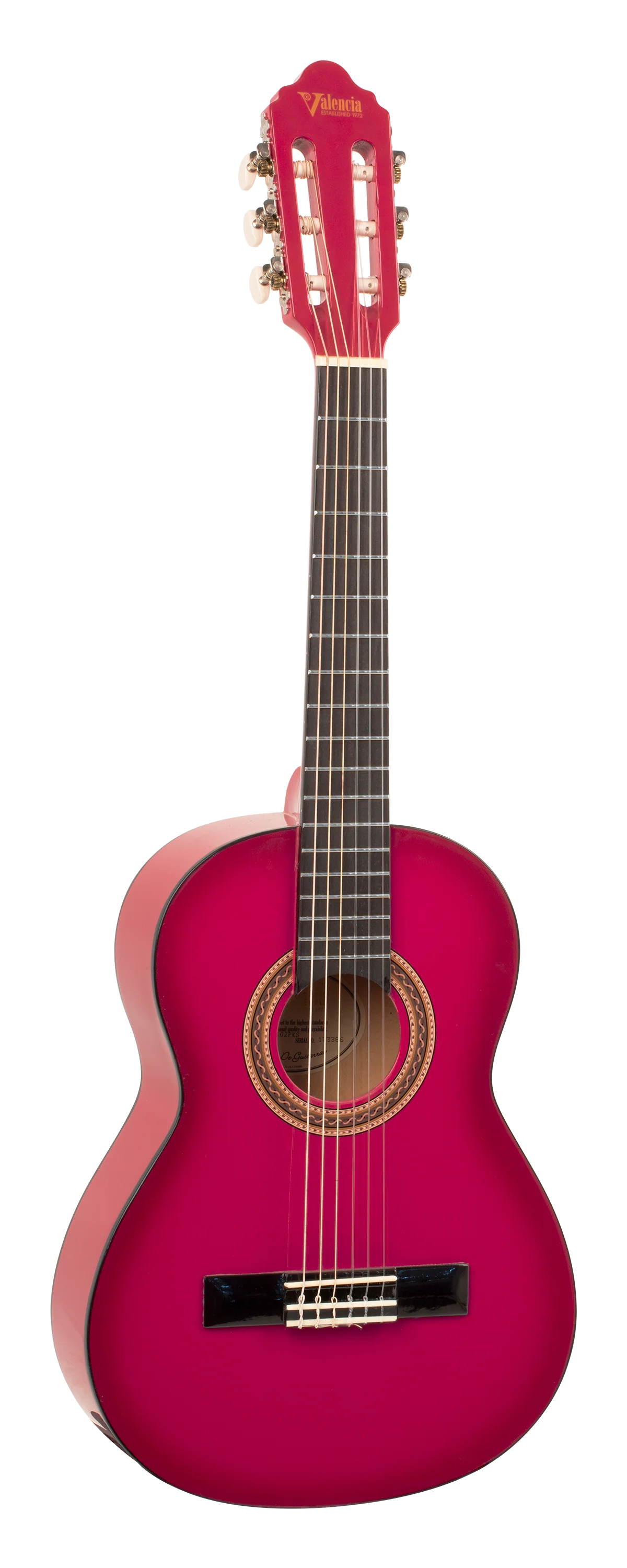 Valencia VC102PKS 1/2 Size Classical Guitar - Pink Sunburst