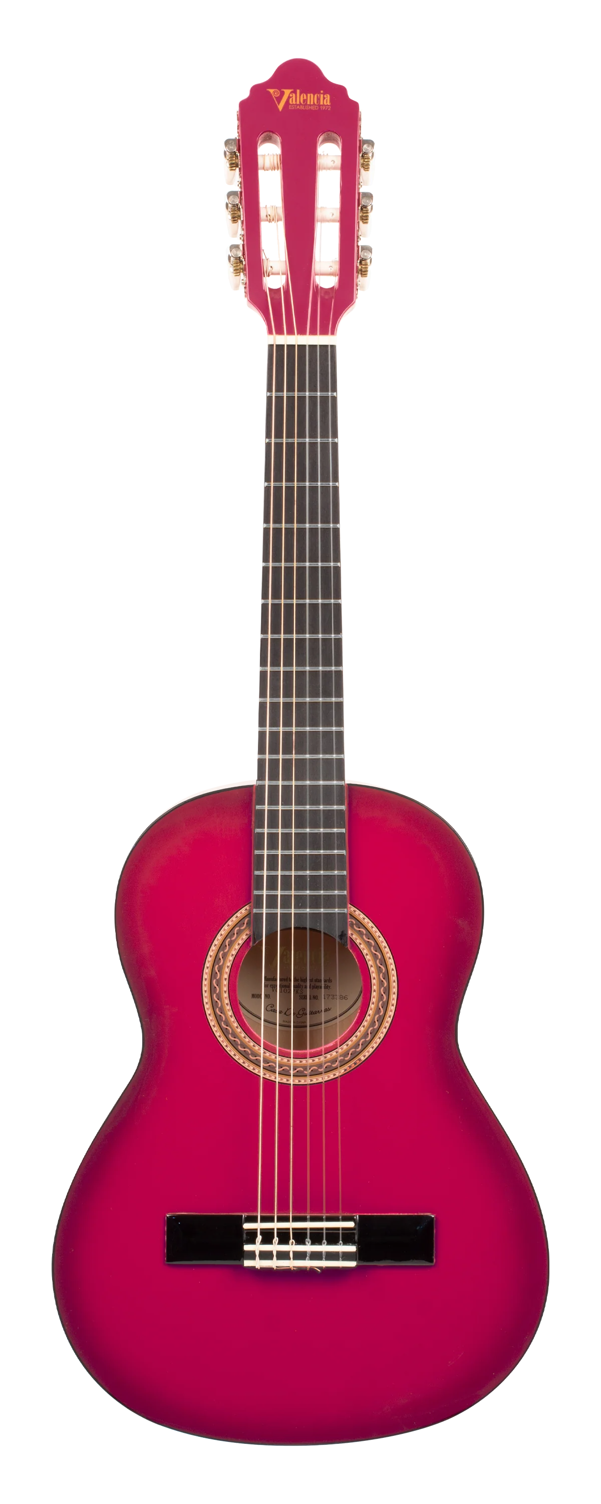 Valencia VC102PKS 1/2 Size Classical Guitar - Pink Sunburst - Image 2