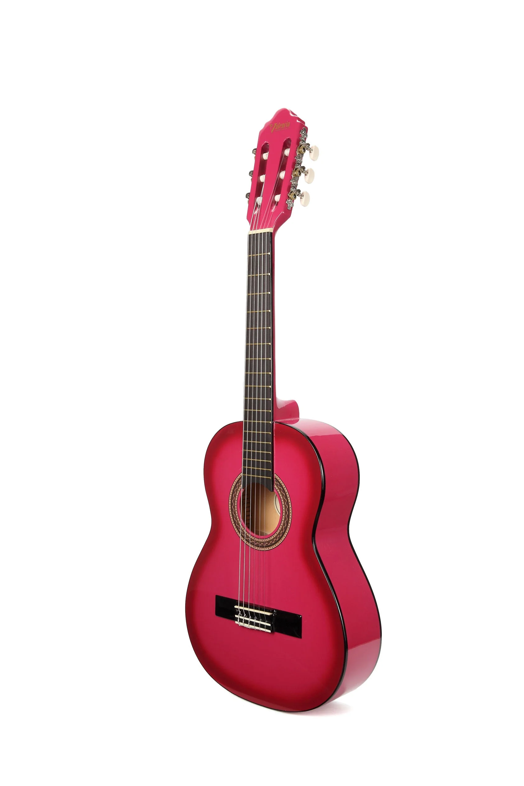 Valencia VC102PKS 1/2 Size Classical Guitar - Pink Sunburst - Image 3