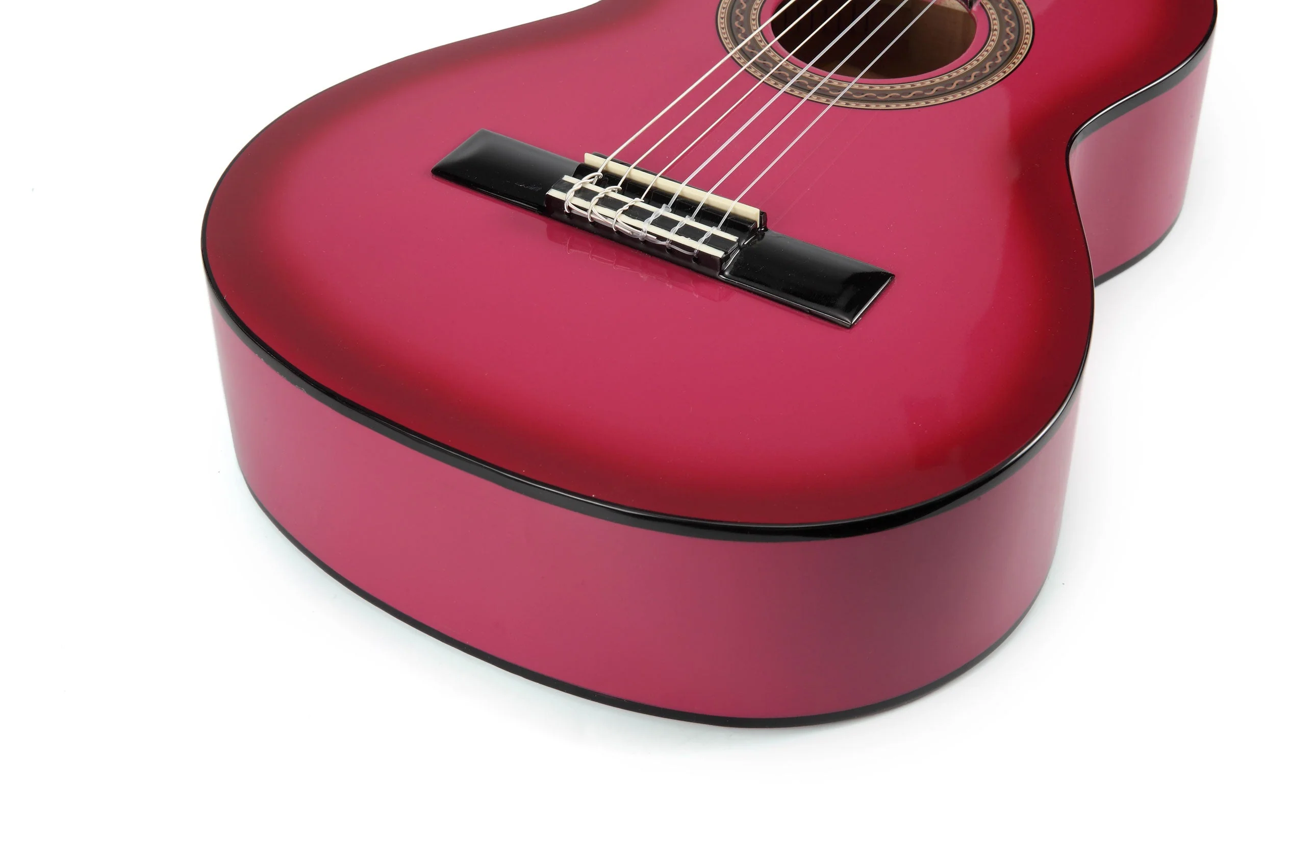 Valencia VC102PKS 1/2 Size Classical Guitar - Pink Sunburst - Image 6