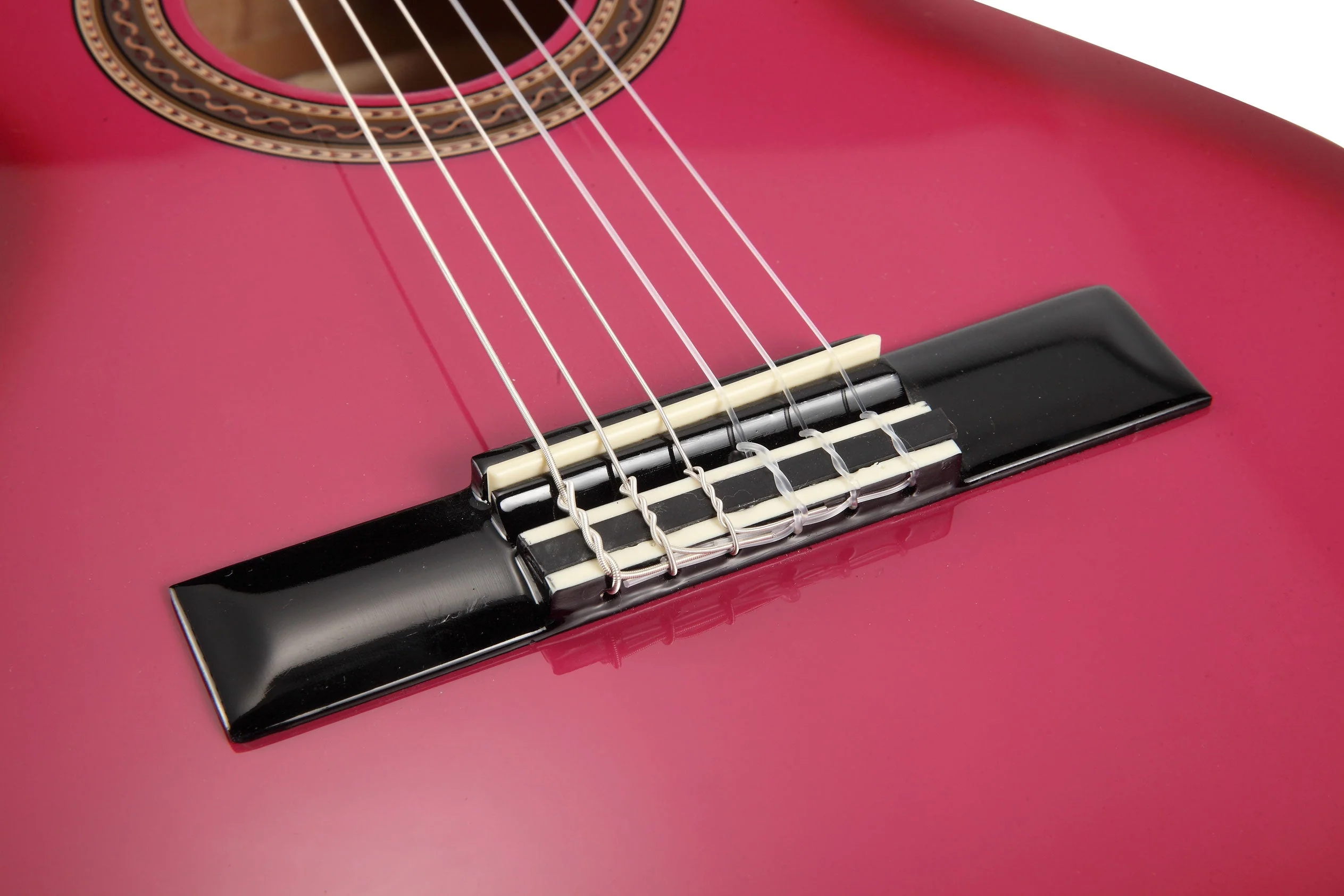 Valencia VC102PKS 1/2 Size Classical Guitar - Pink Sunburst - Image 7