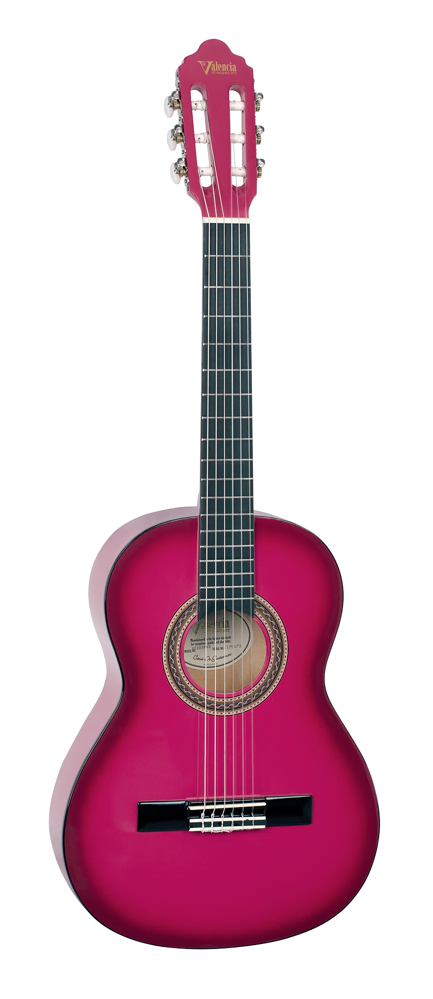 Valencia VC103PKS 3/4 Size Classical Guitar - Pink Sunburst