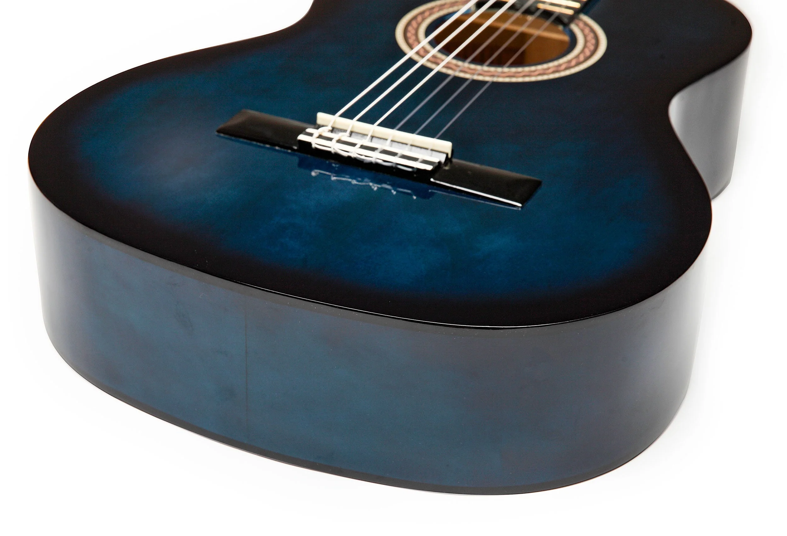 Valencia VC104BUS 4/4 Size Classical Guitar - Blue Sunburst - Image 5