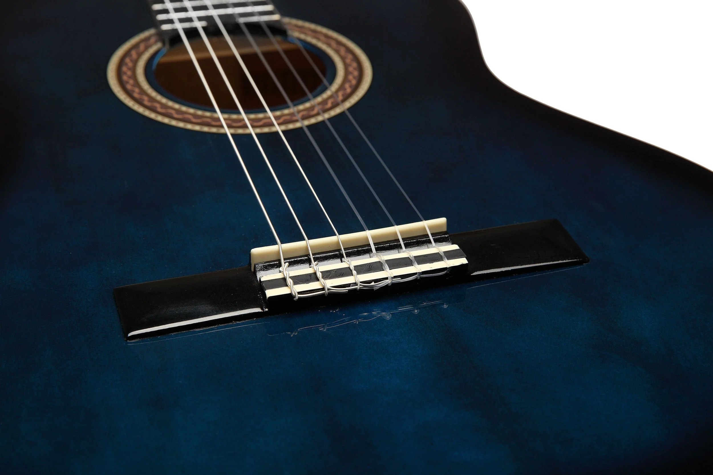 Valencia VC104BUS 4/4 Size Classical Guitar - Blue Sunburst - Image 6