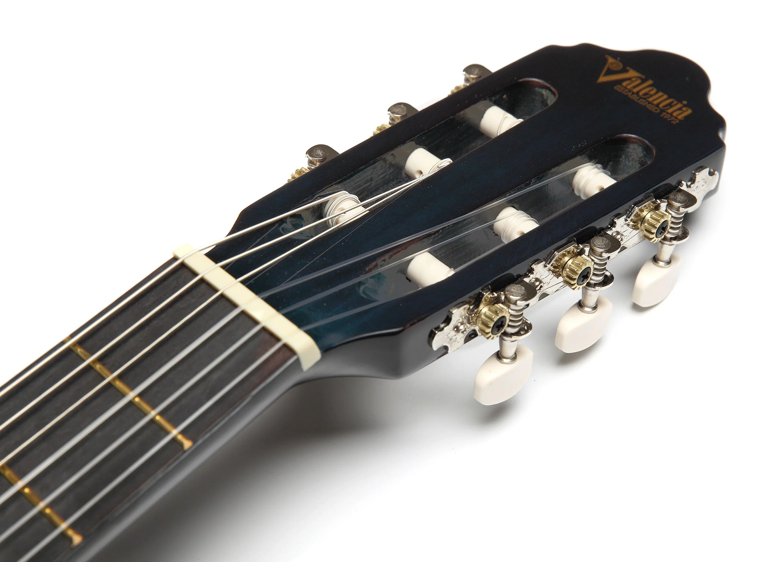 Valencia VC104BUS 4/4 Size Classical Guitar - Blue Sunburst - Image 7