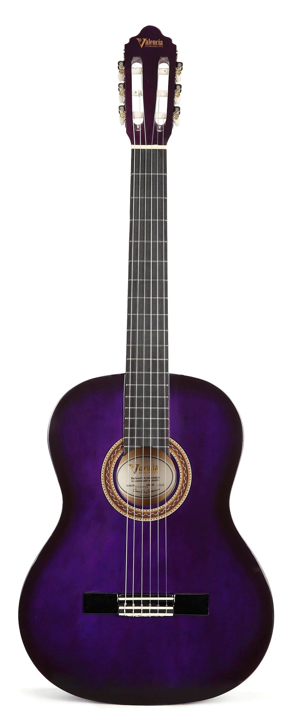 Valencia VC104PPS 4/4 Size Classical Guitar - Purple Sunburst - Image 2