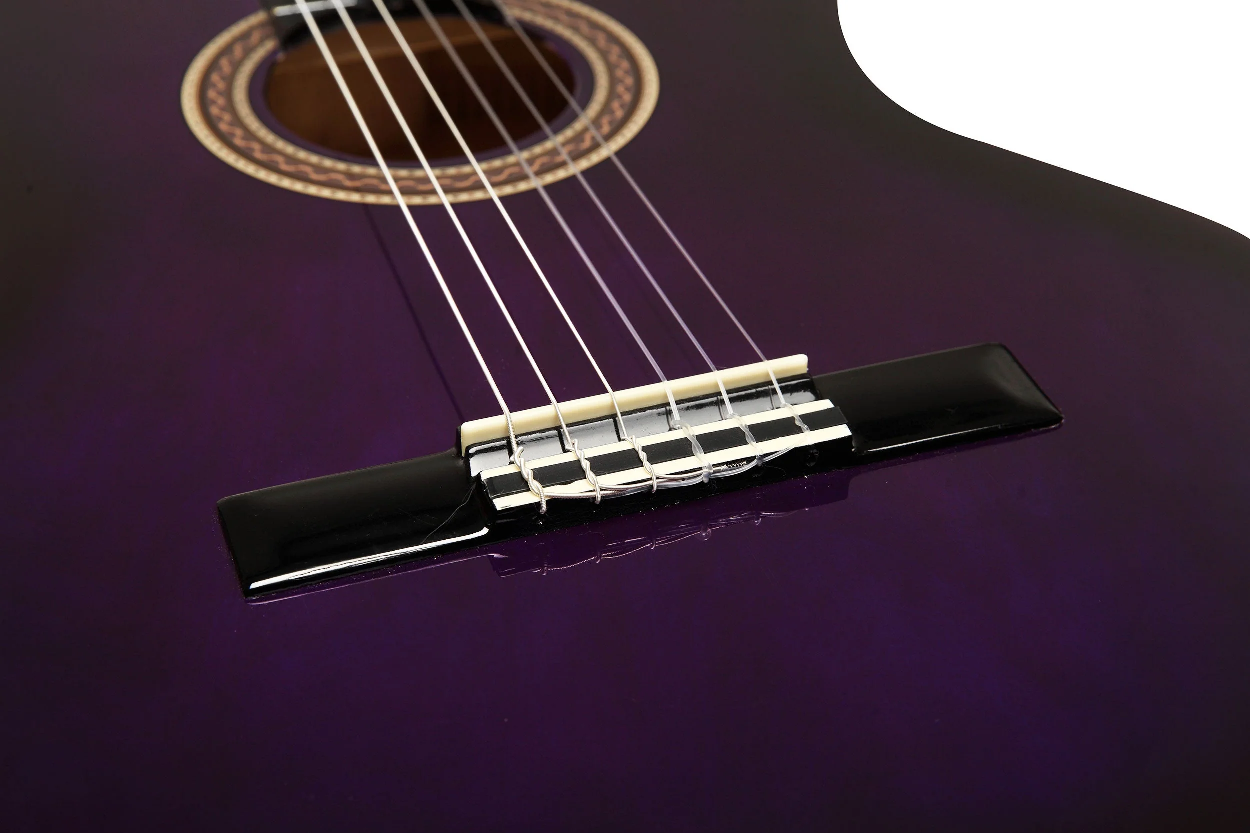 Valencia VC104PPS 4/4 Size Classical Guitar - Purple Sunburst - Image 6