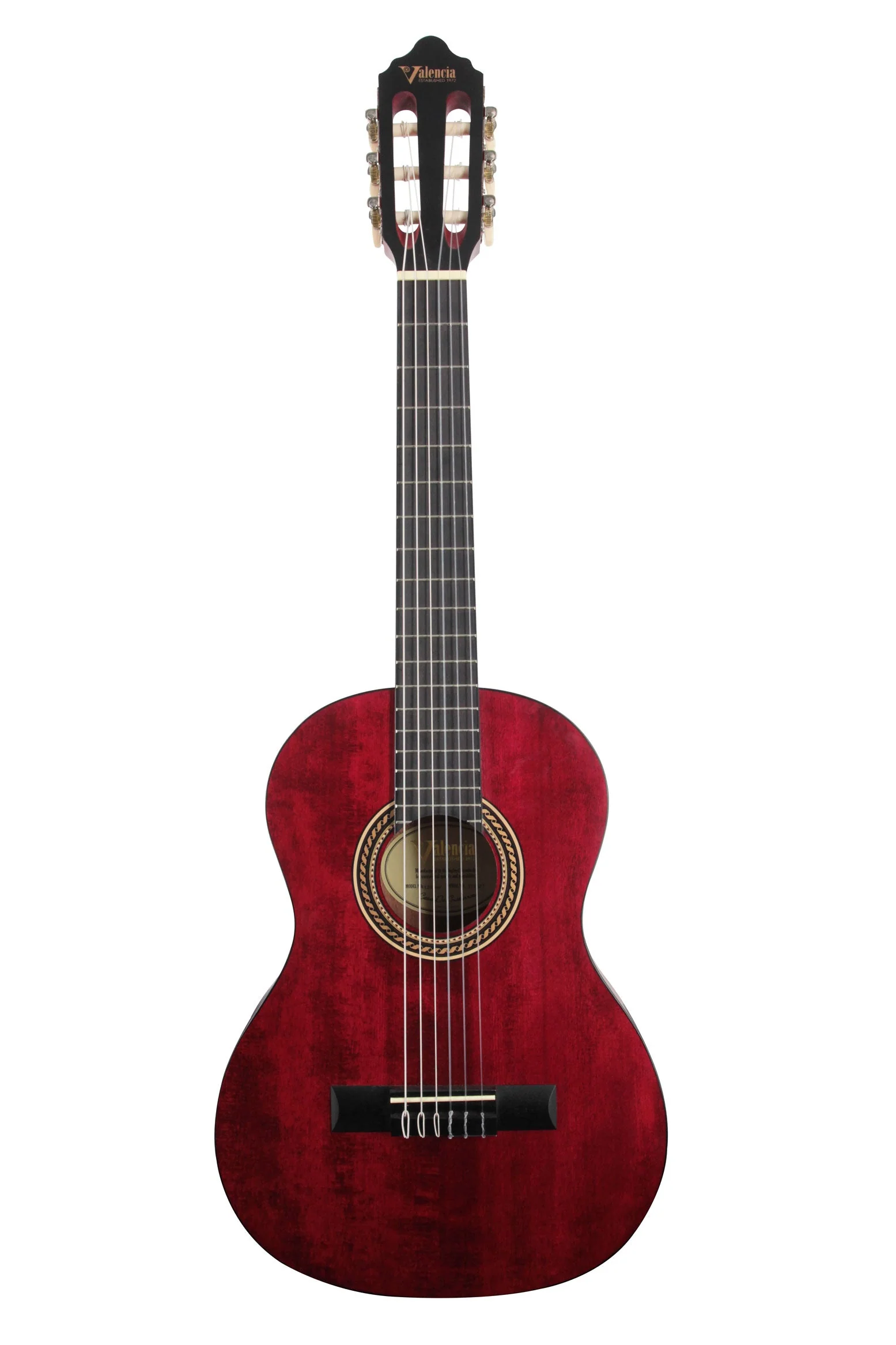 Valencia VC202TWR 1/2 Size Classical Guitar in Transparent Wine Red Satin - Image 2