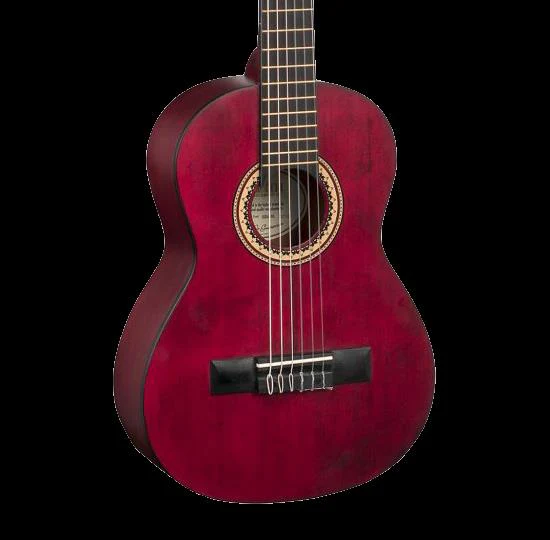 Valencia VC202TWR 1/2 Size Classical Guitar in Transparent Wine Red Satin - Image 7