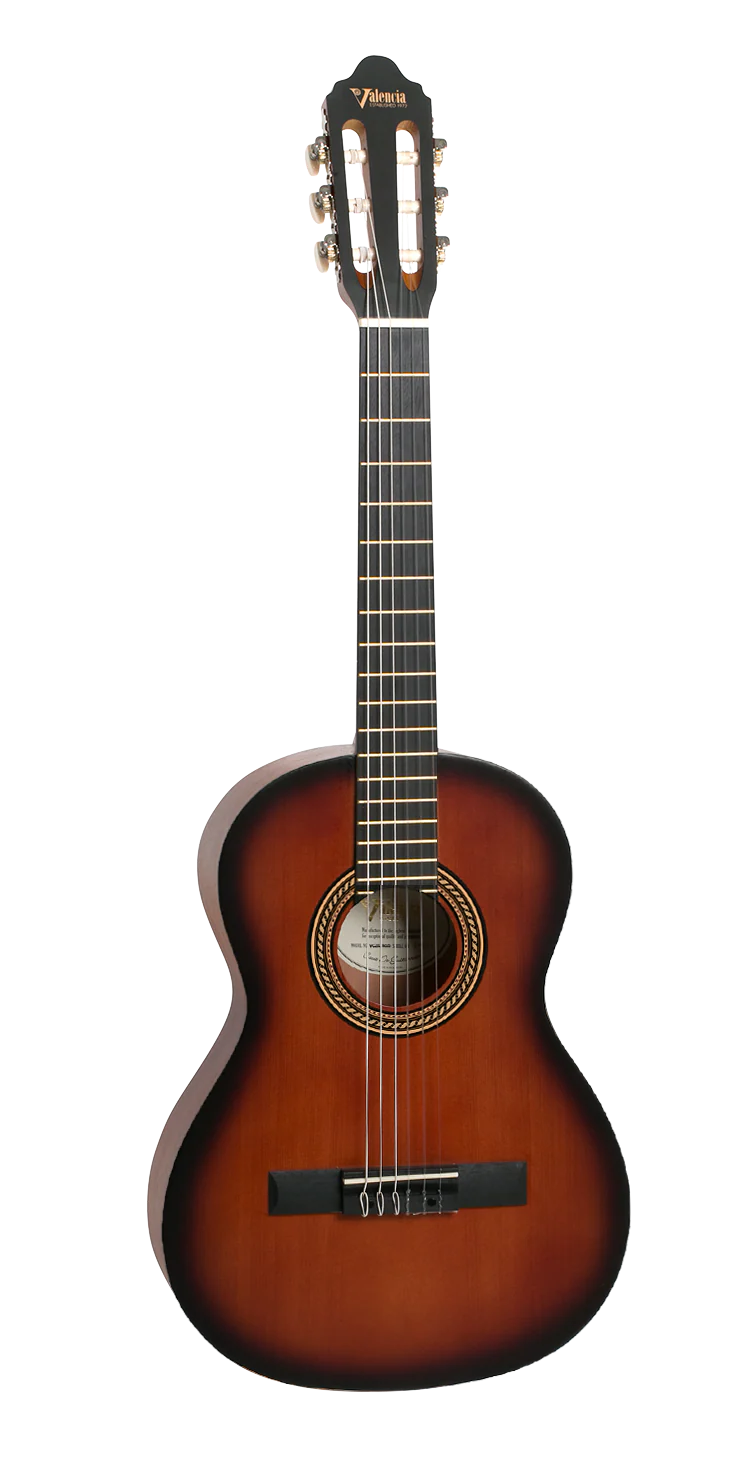 Valencia VC203CSB 3/4 Size Classical Guitar in Classic Sunburst Satin