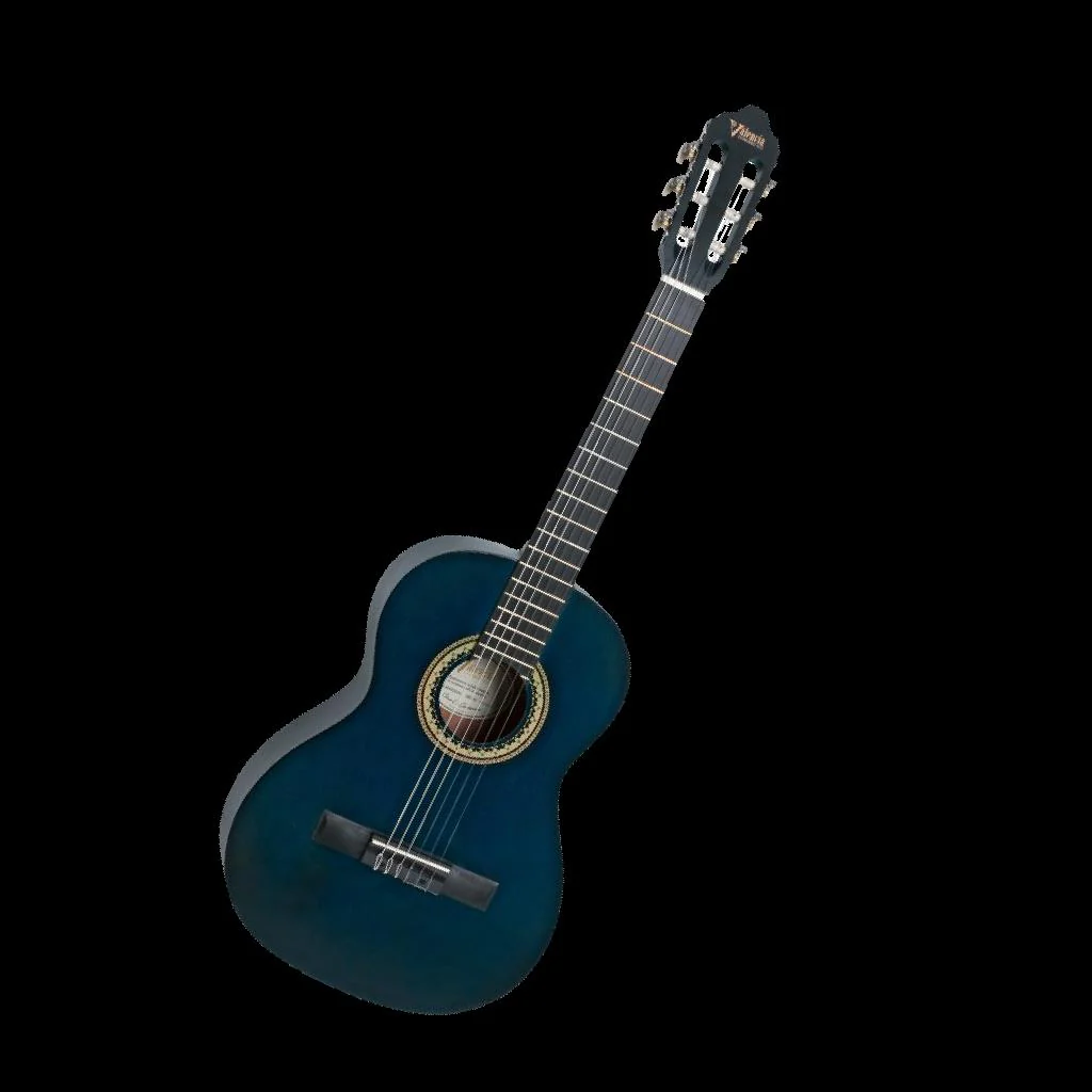 Valencia VC203TBU 3/4 Size Classical Guitar in Transparent Blue Satin - Image 6