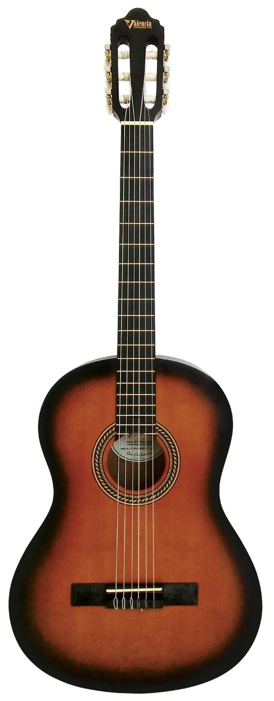Valencia VC204HCSB Full Size Classical Guitar - Classic Sunburst Satin - Image 4
