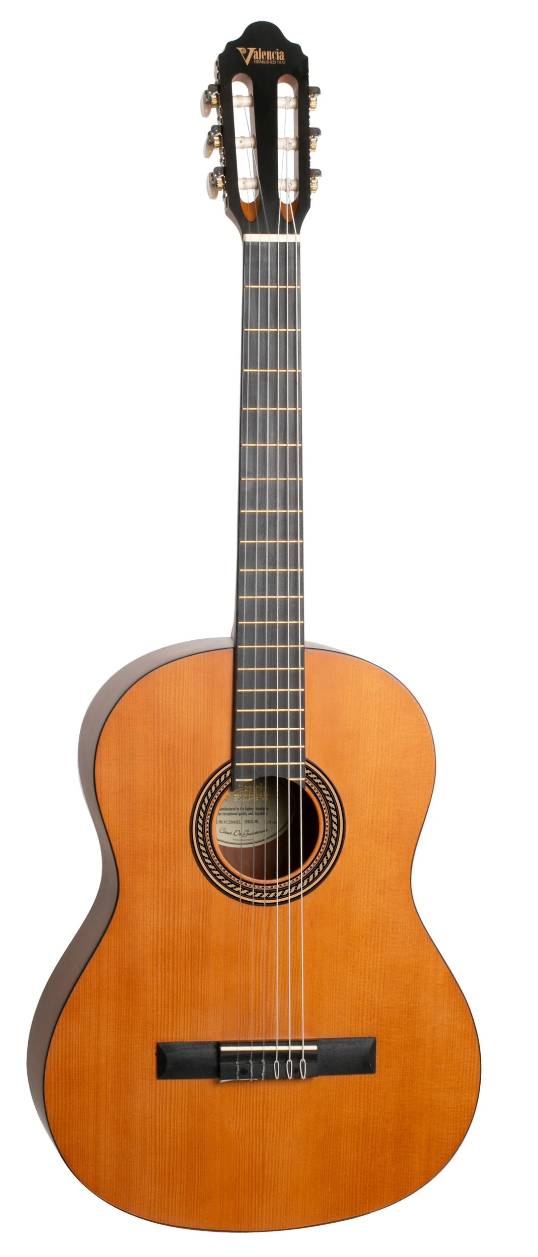 Valencia VC204HL Full Size Left Hand Classical Guitar Antique Natural Satin