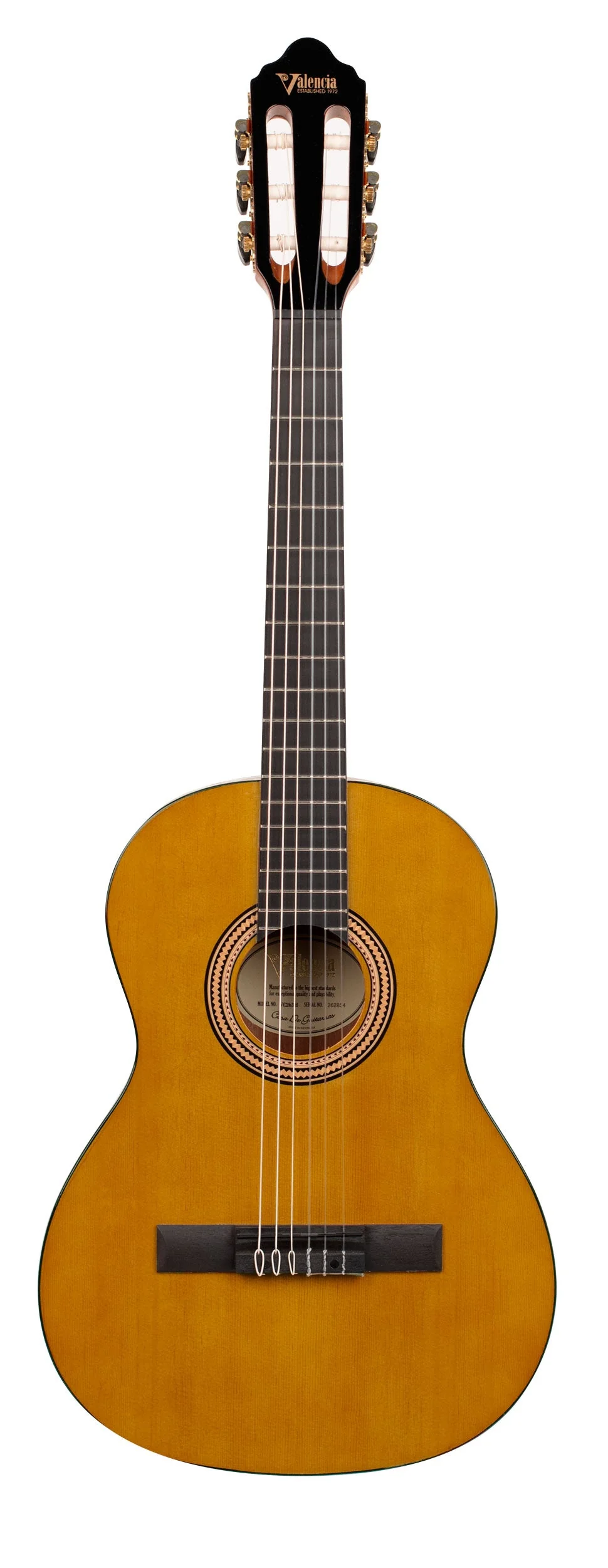 Valencia VC263H 3/4 Size Classical Guitar - Hybrid - Antique Natural Gloss - Image 4
