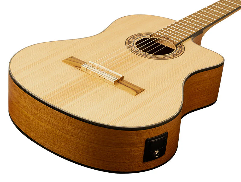 Valencia VC304CE Full Size Classical Guitar with Pickup in Natural Satin - Image 5