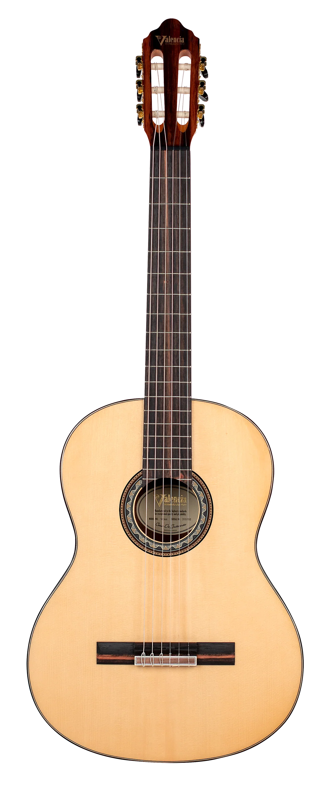 Valencia VC564 Full Size Classical Guitar in Natural High Gloss - Image 2