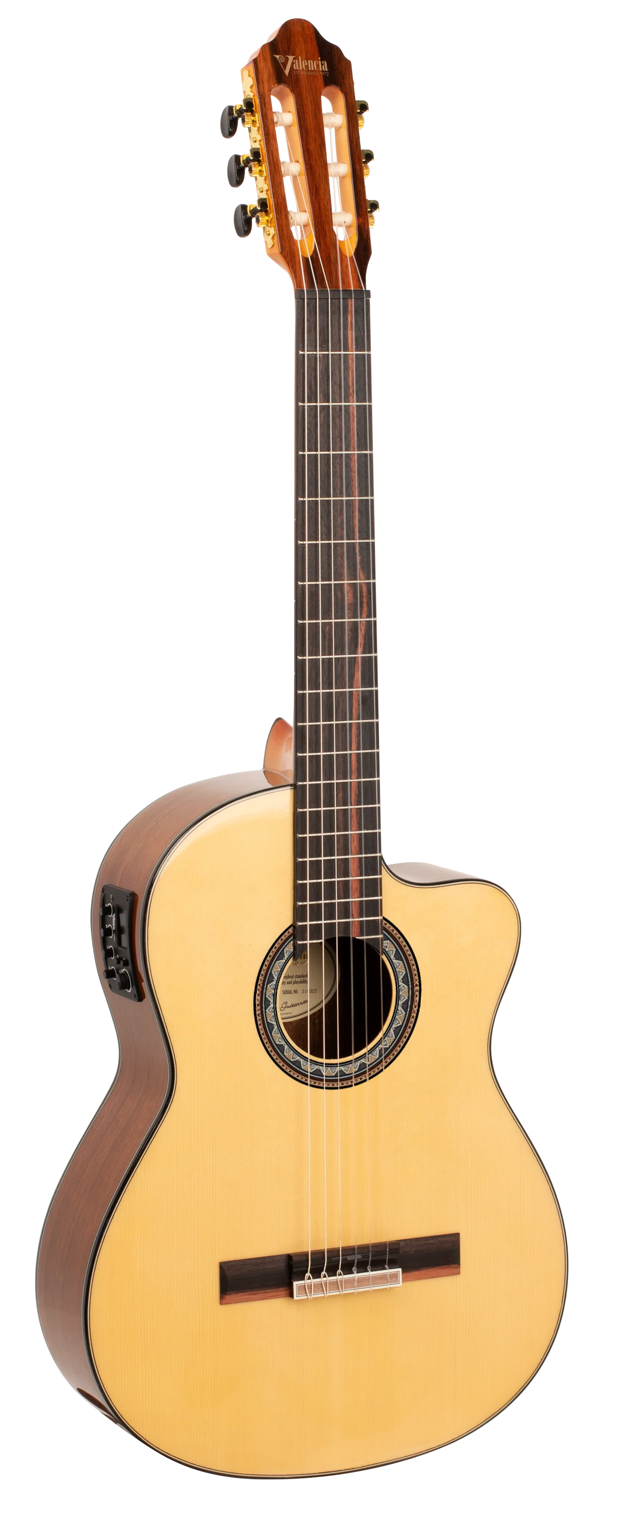 Valencia VC564CE Full Size Classical Guitar with Pickup in Natural High Gloss